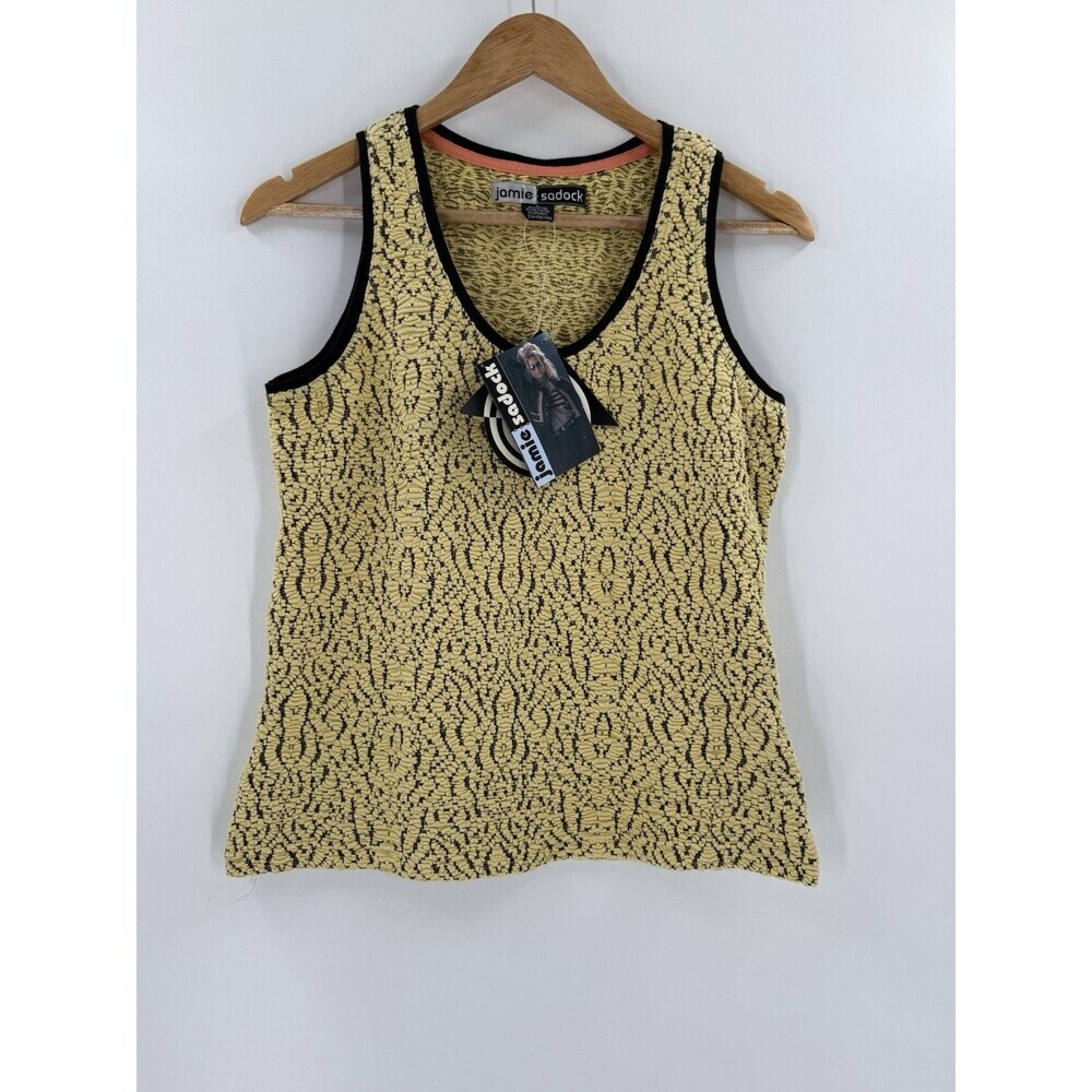 NEW W TAGS Jamie Sadock Yellow/Black Sleeveless Tank Top Size LARGE Easy Wear